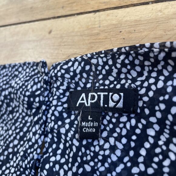 APT 9. Whimsy Tie Top Women L Floral Blue Flutter Sleeve Peasant Blouse Y2k Chic - Picture 4 of 16